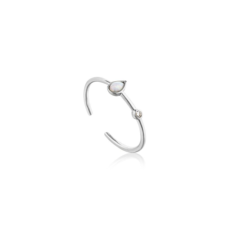 Bague argent 925 ouverte, 2 pierres