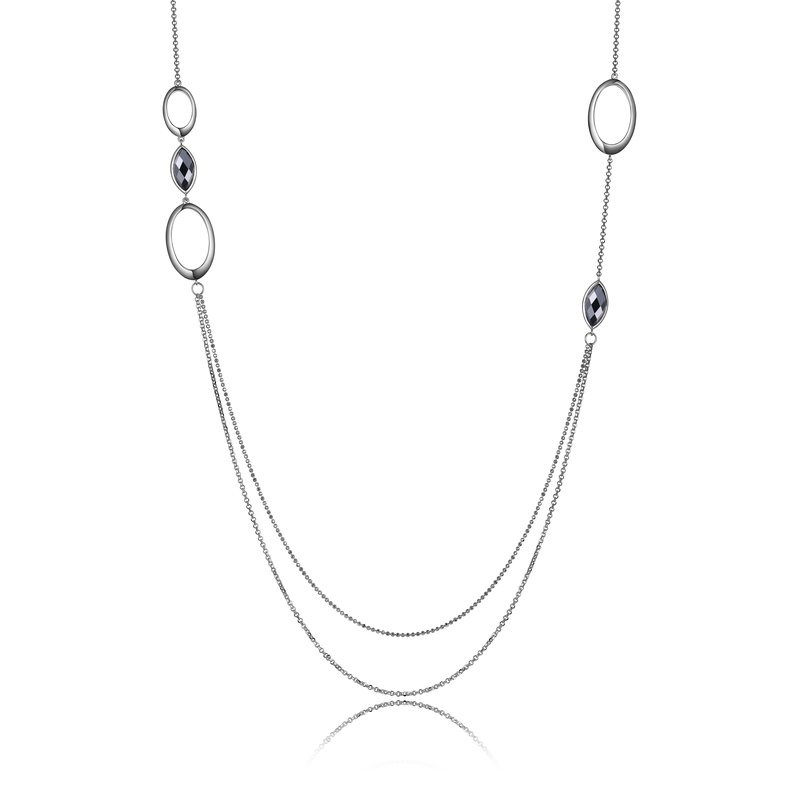 Collier argent 925, double pendant