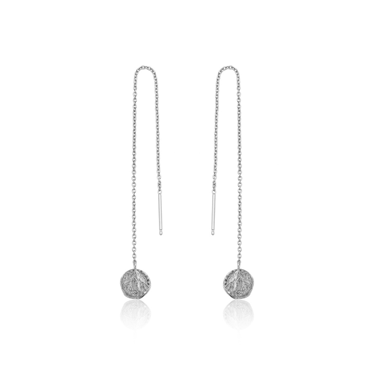 Boucle d'oreille argent 925, médaillon pendant, stud