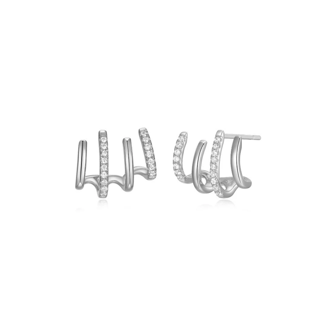 Boucles d'oreilles pour femme en argent 925, zircons - R2ASFM0058 - Reign
