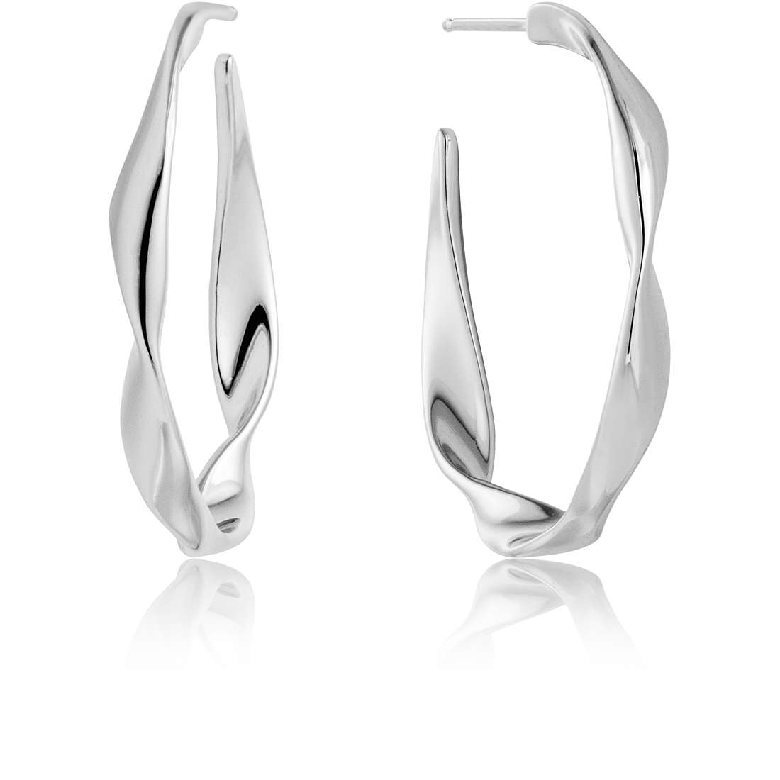 Boucle d'oreille argent 925, anneau ondulée
