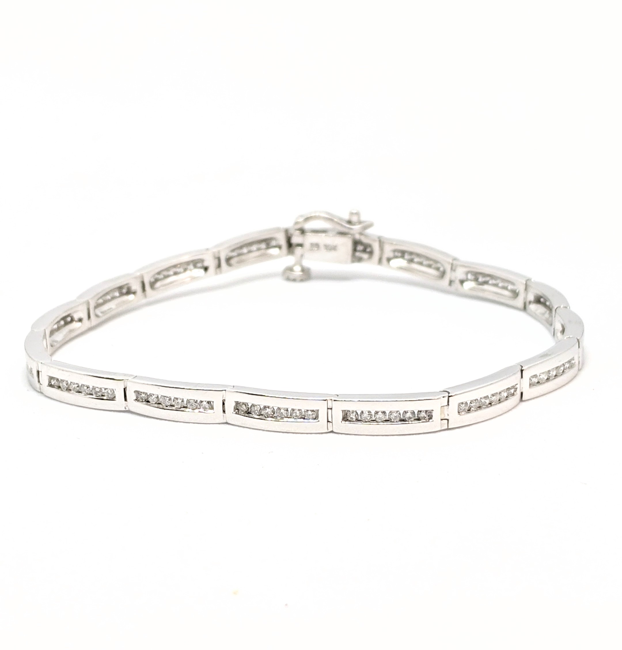 Bracelet or 10K, 96 diamants I-1 pour 1 carat