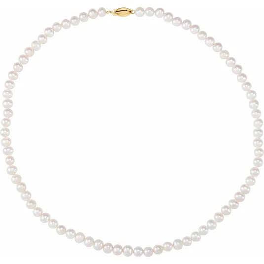 Collier de perle d'eau douce 5-5.5mm en or 14k - NWK145/18 - Delmar
