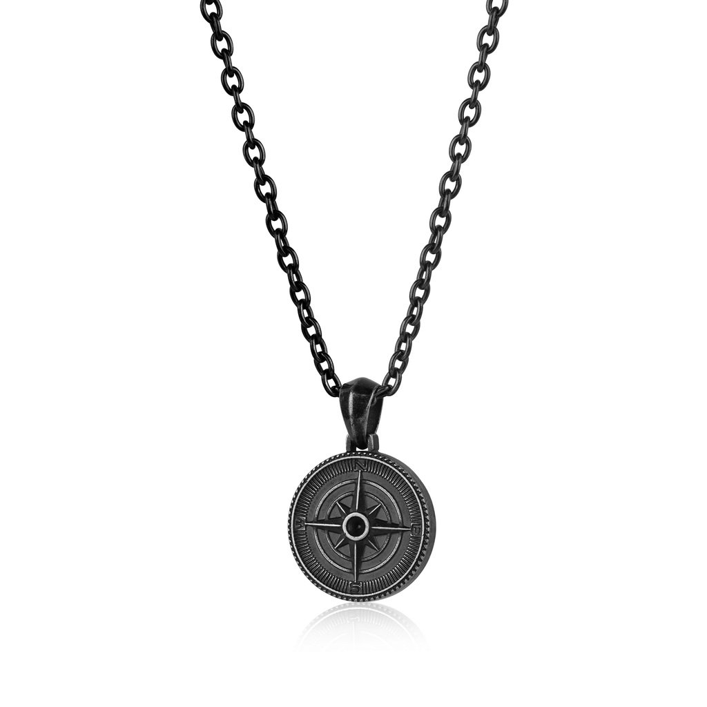 Pendentif pour homme en stainless, rose des vents