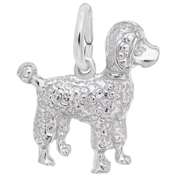 Pendentif en argent 925, caniche