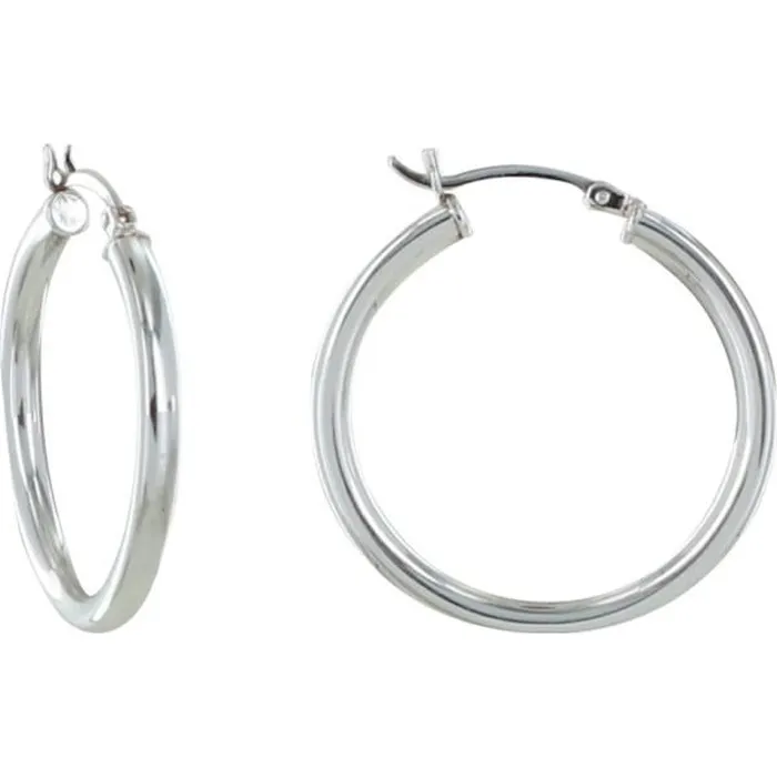 10KT ITALIAN WHITE EARRINGS - EW-B1-010-35MM - C.B.E