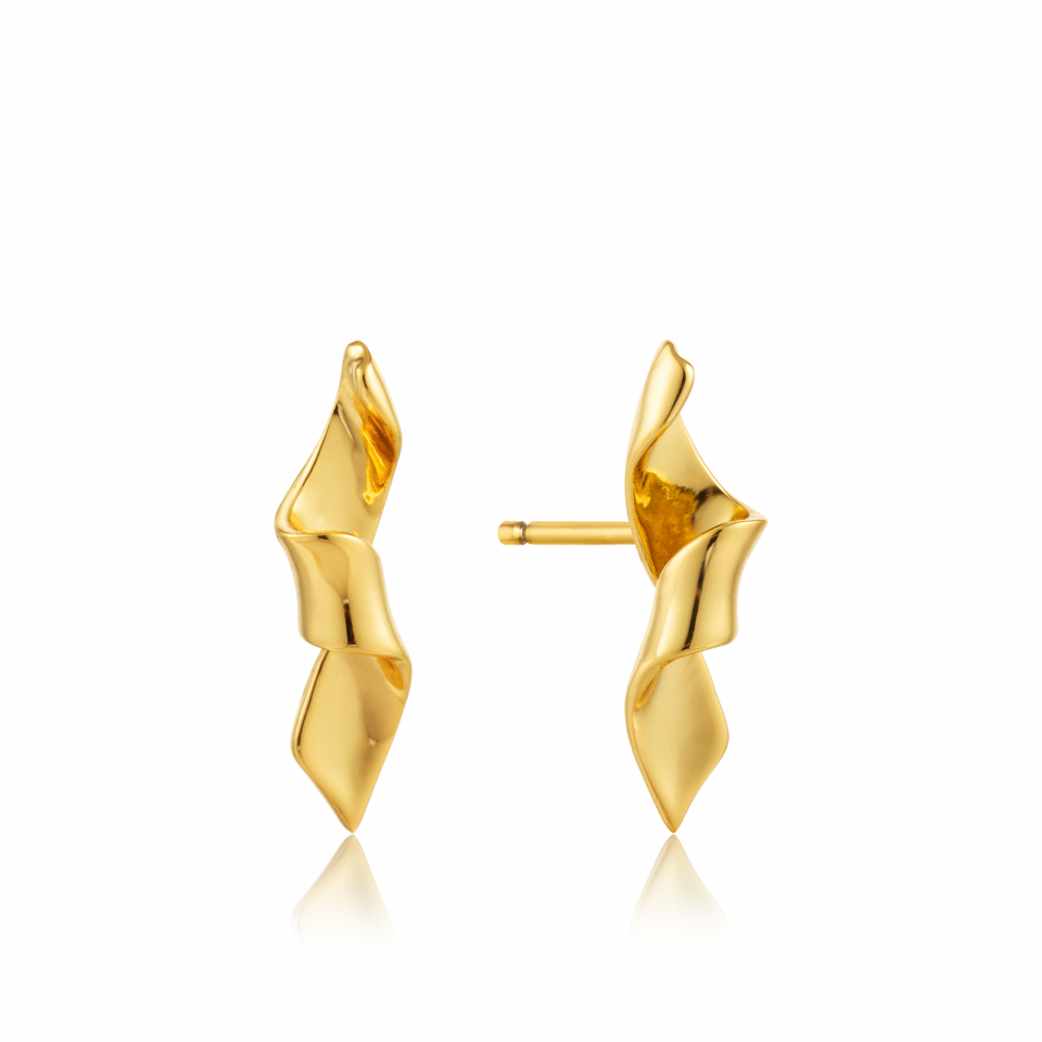 Boucle d'oreille argent 925, tige twistée, stud