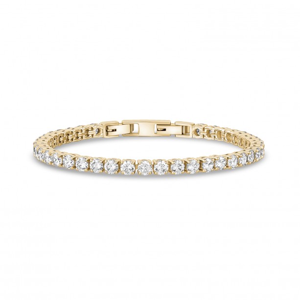 Bracelet tennis en stainless, zircons