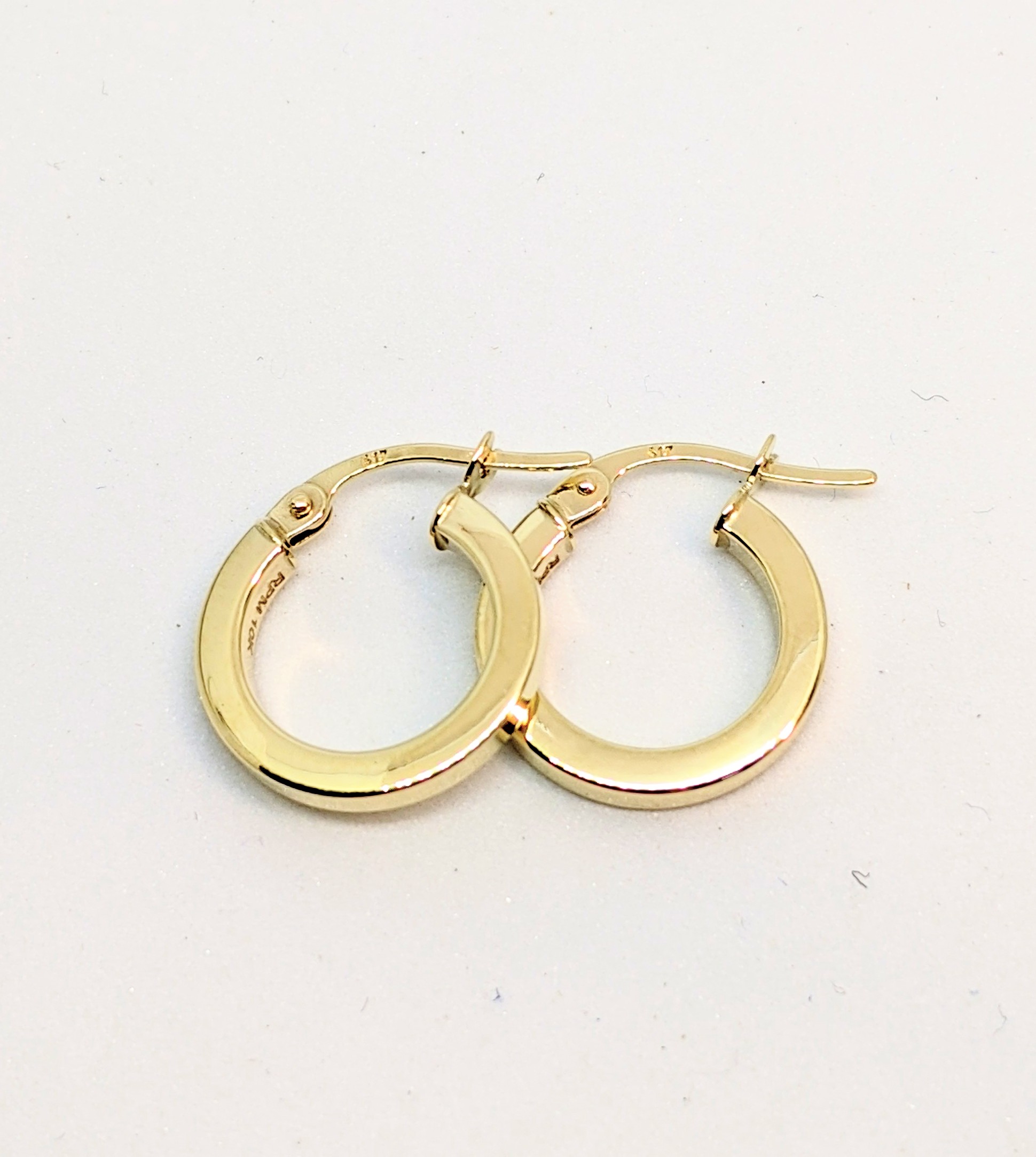 Boucles d'oreilles or 10K, anneau, fourchette, vide
