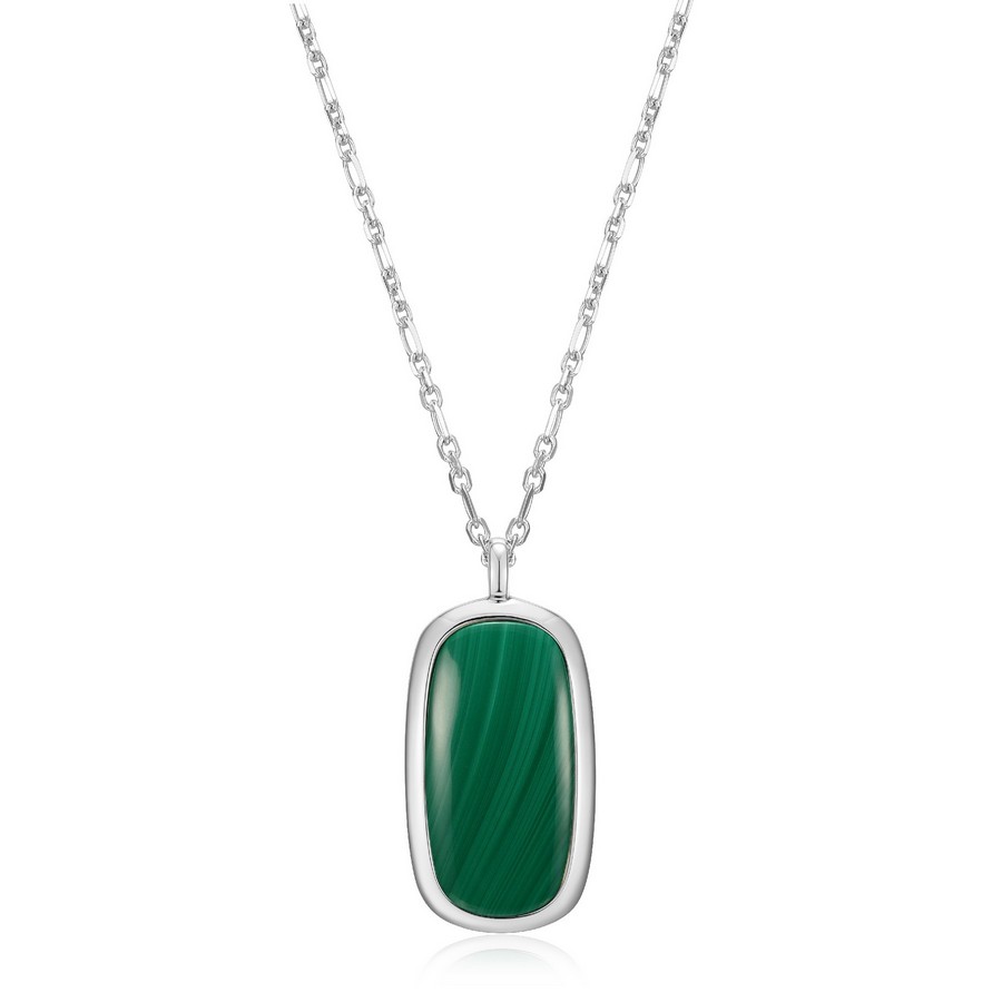 Pendentif pour femme en argent 925, malachite - R0LBXR3046 - ELLE