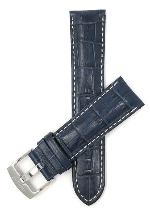 Bracelet de montre en cuir tressé blanc et stainless