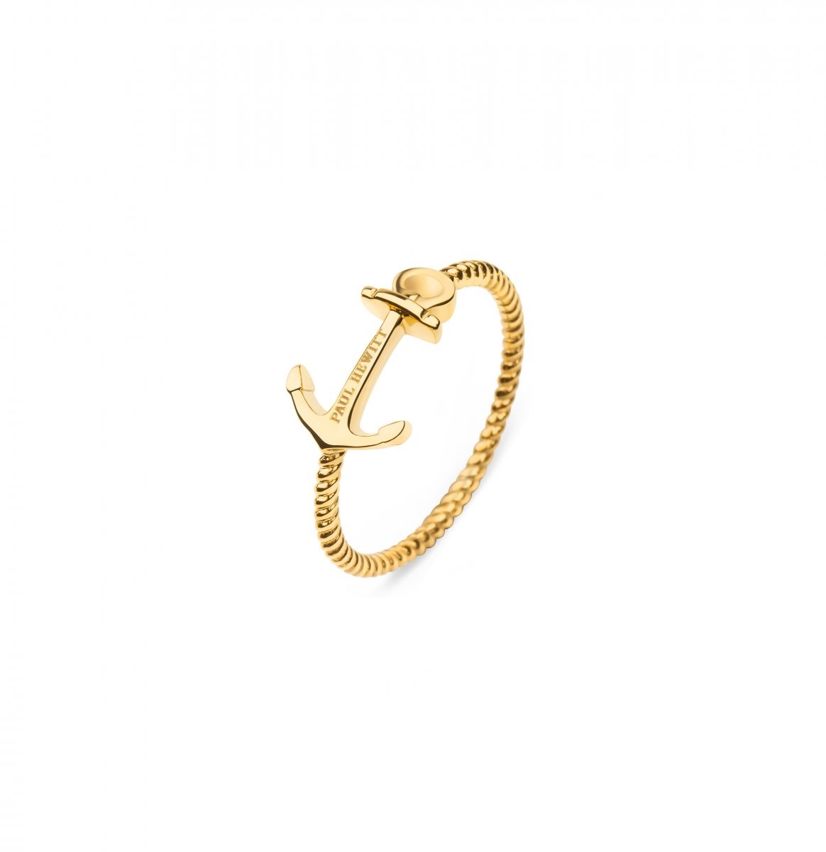 Bague stainless, ancre, torsadée