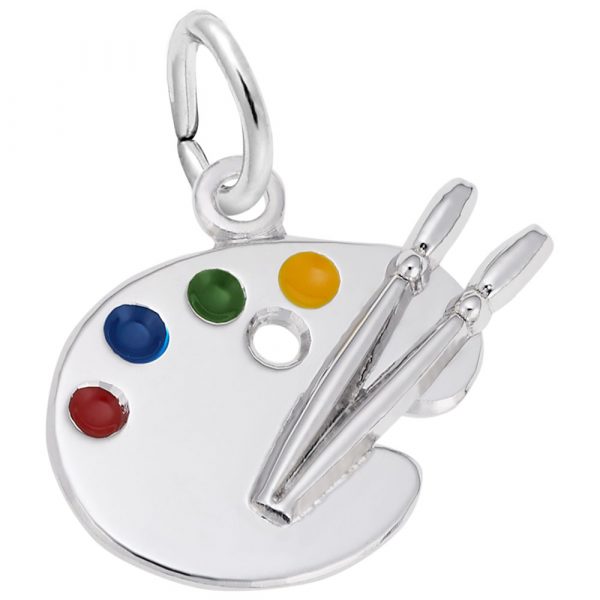 Pendentif en argent 925, palette de peintre