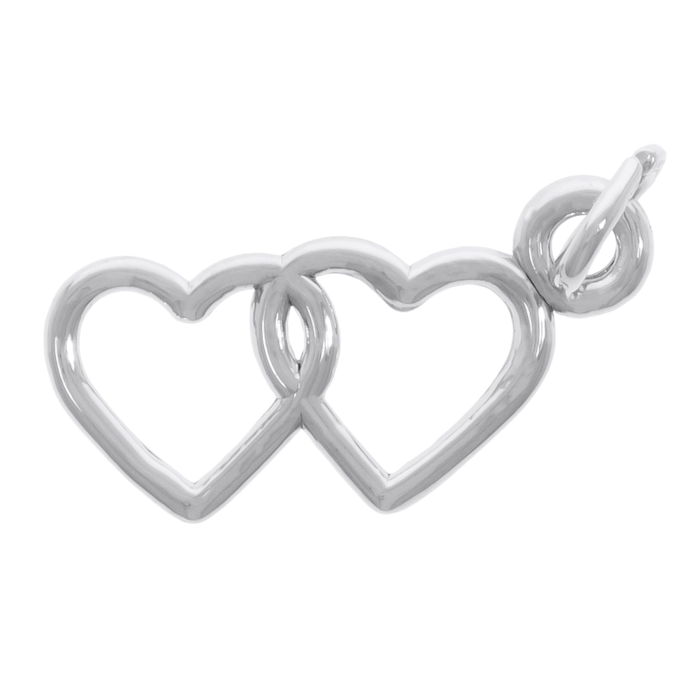 Pendentif en argent 925, coeurs