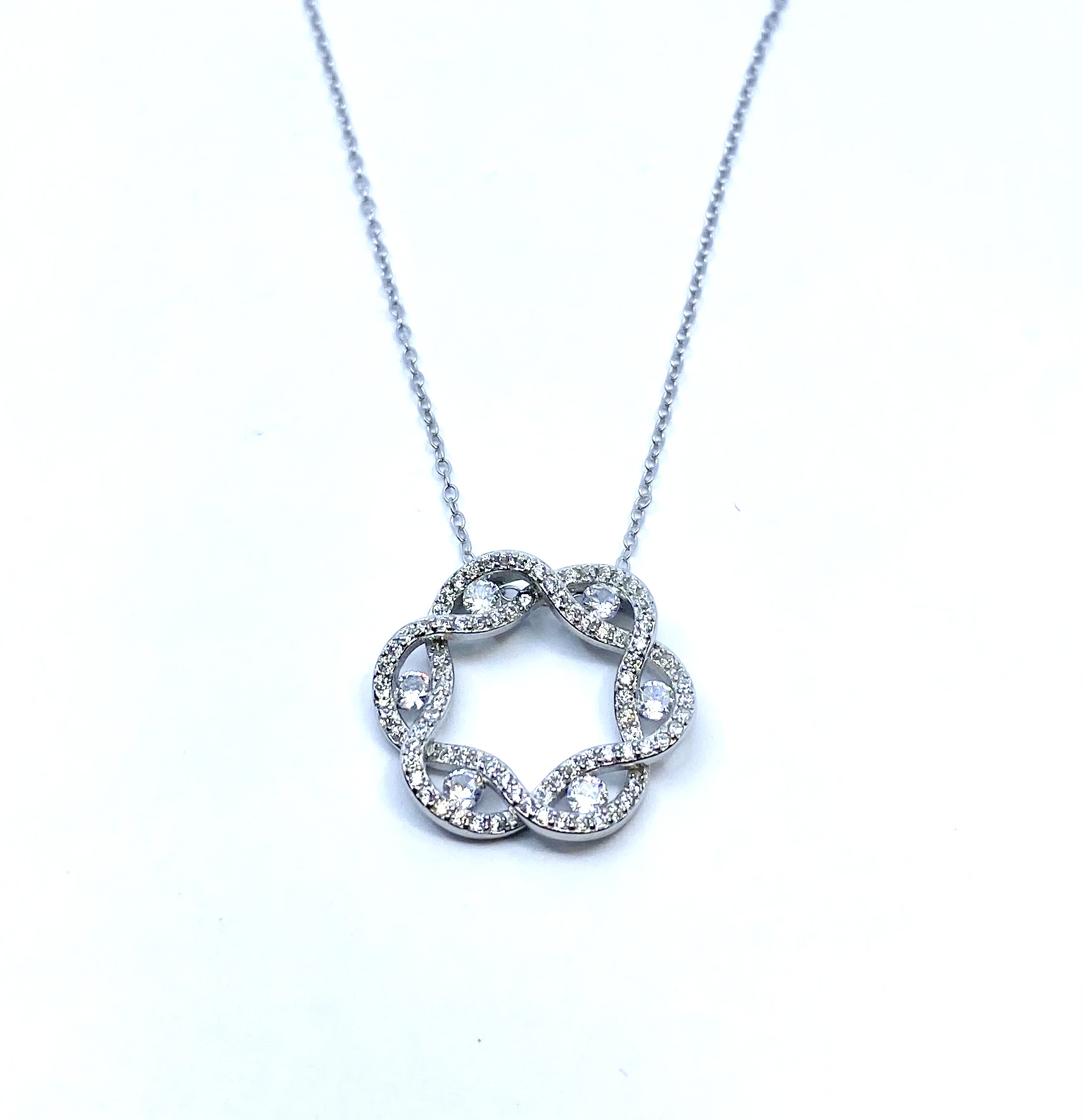 Pendentif pour femme en argent 925, zircons