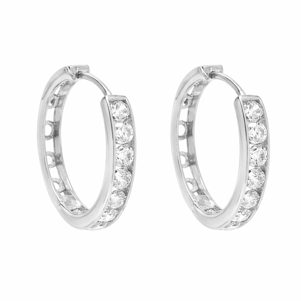 Boucles d'oreilles pour femme en or 10k, cubic zirconium - EW-DO-10-15 - C.B.E