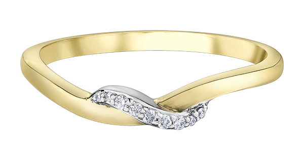 Bague pour femme en or canadien 10k, 9 diamants pour 0.04 carat - DD7937 - Corona