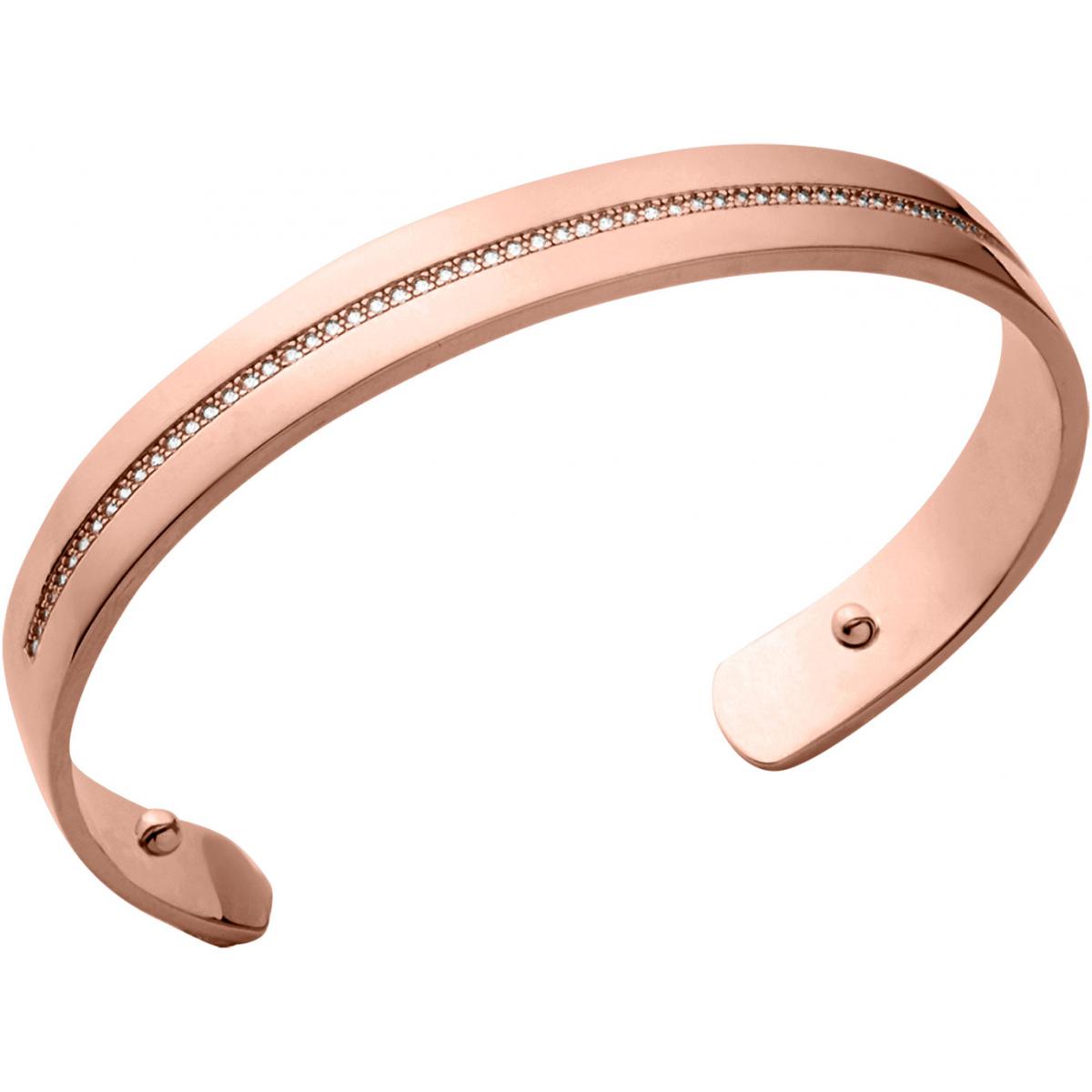 Bracelet pour femme en brass, 8mm, bandeau, zircon