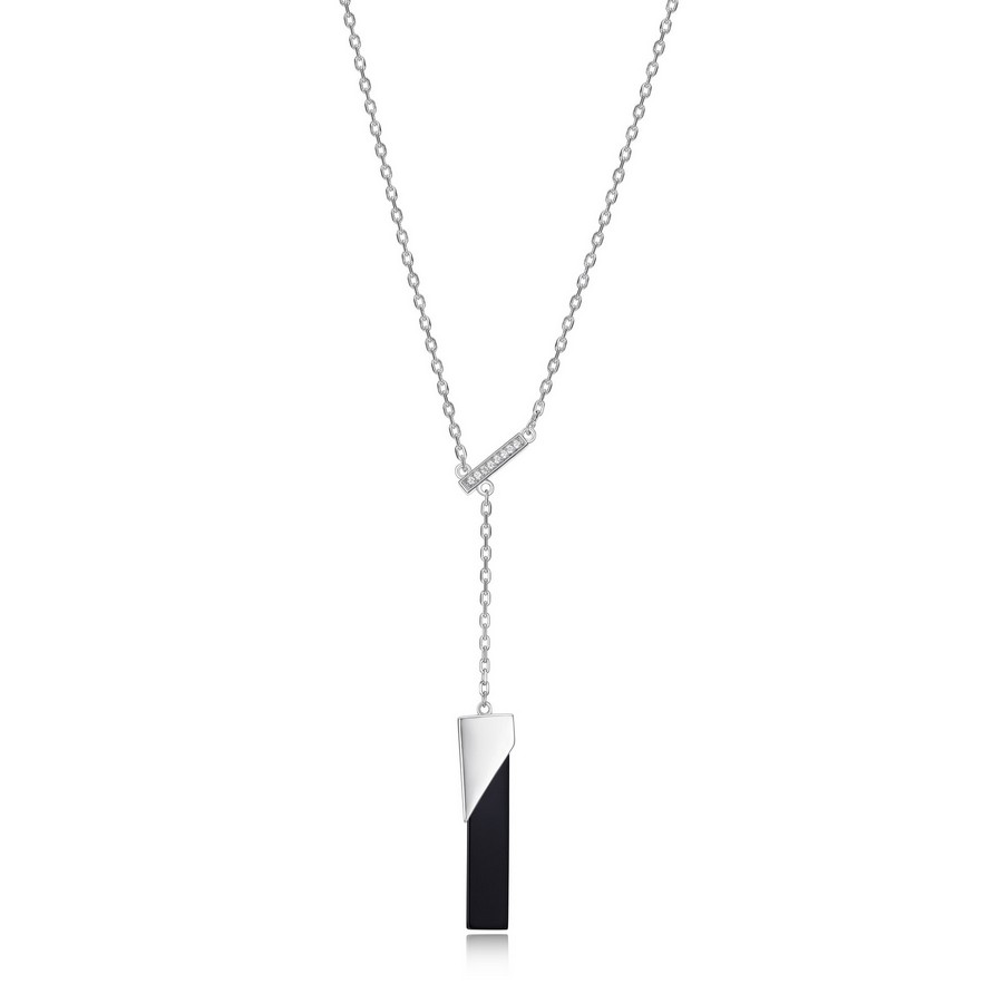 Pendentif pour femme en argent 925, pierre rectangle, zircons