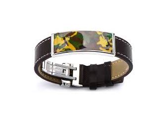 Bracelet cuir / stainless, armé