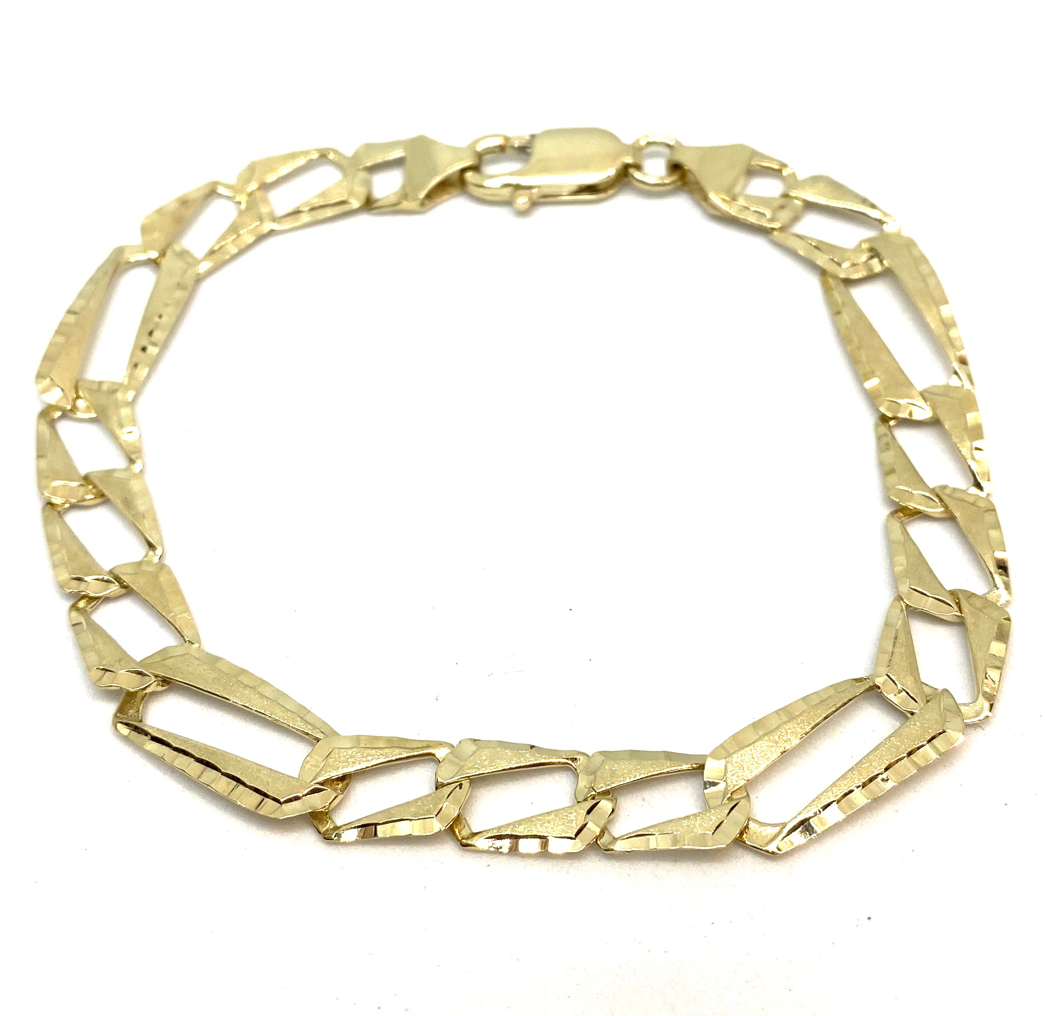 Bracelet pour homme en or 10K, firago carré avec diamond cut