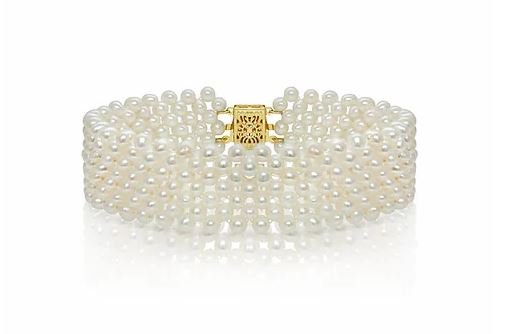 Bracelet or 14K, perles naturelles