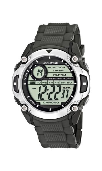 Montre pour homme en stainless, bracelet de silicone, 10ATM - K5577/1 - Calypso