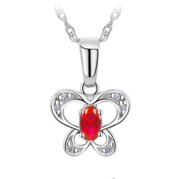 Pendantif pour femme en argent 925, cubic zirconium, papillon