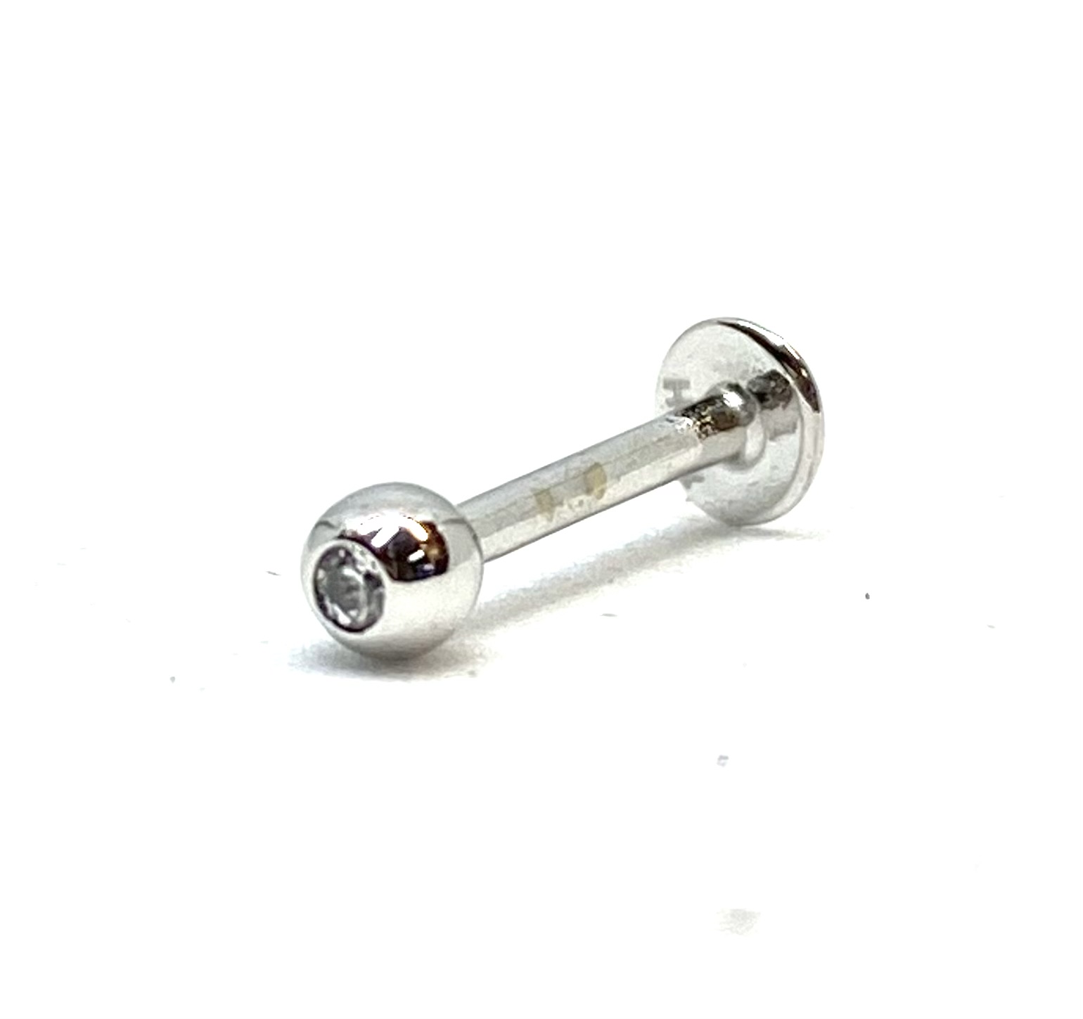 Percing de menton en or 14K 1 zircon