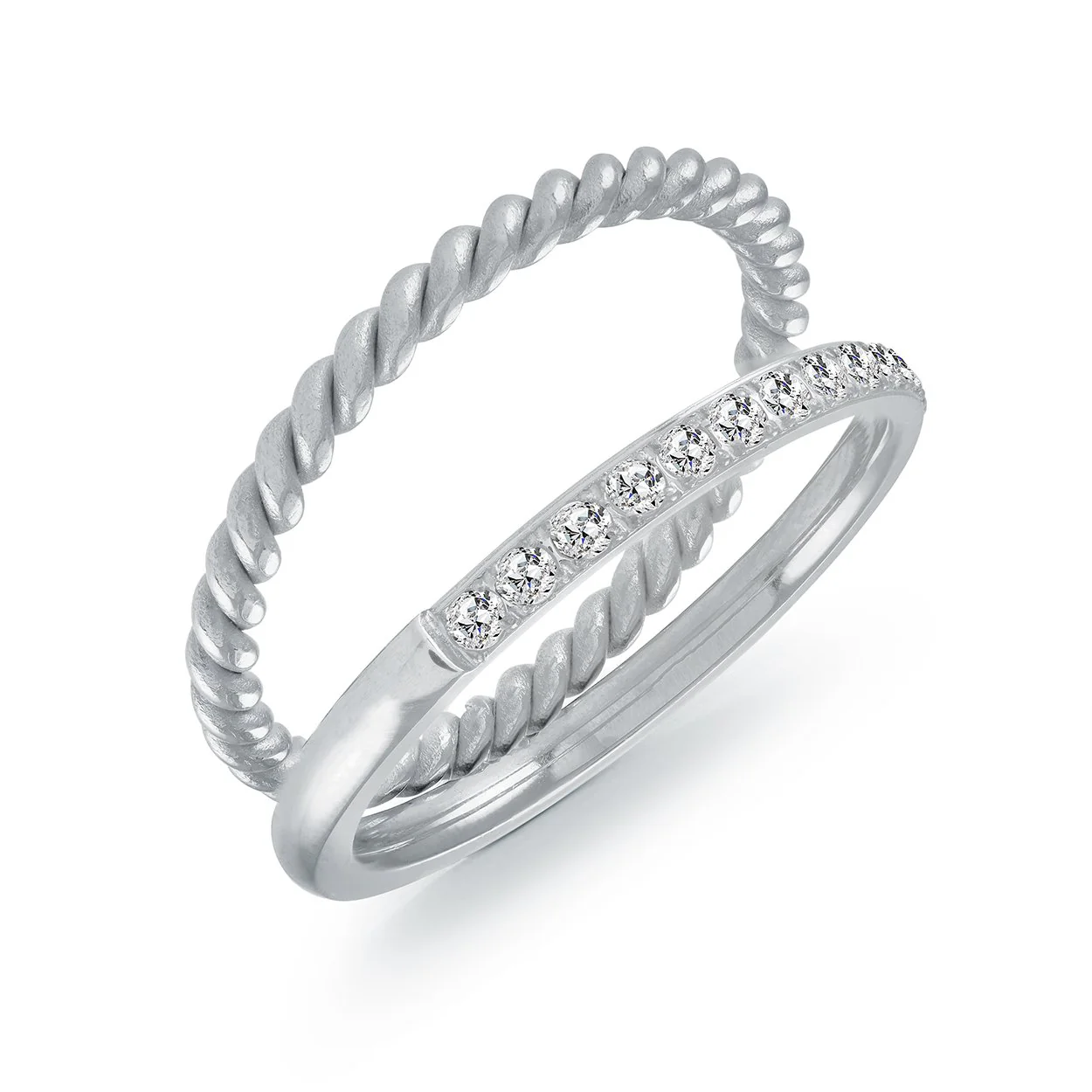 Bague pour femme en stainless, cubic zirconium - SWR38-7 - Italgem