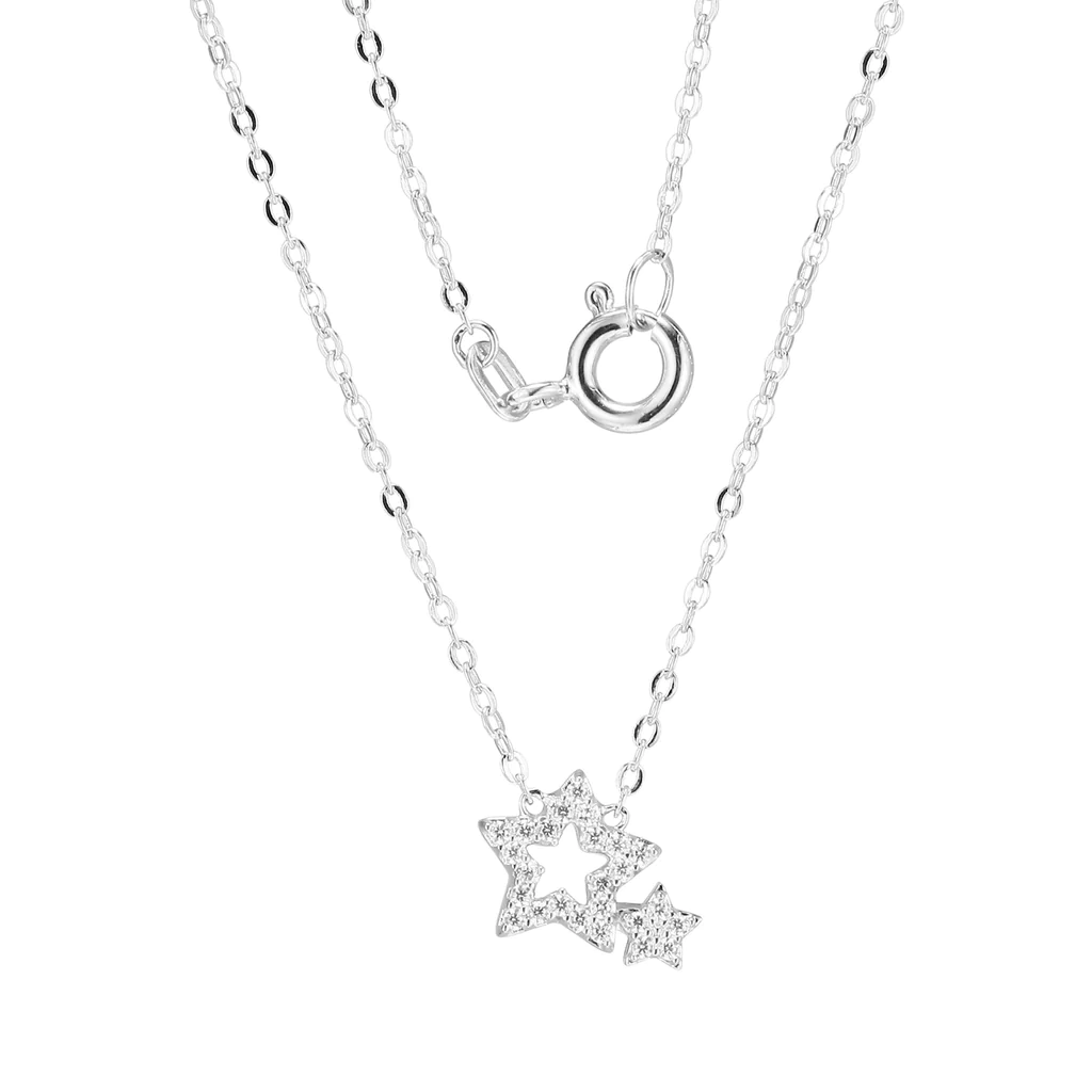 Pendentif pour femme en argent 925, cubic zirconium, étoiles