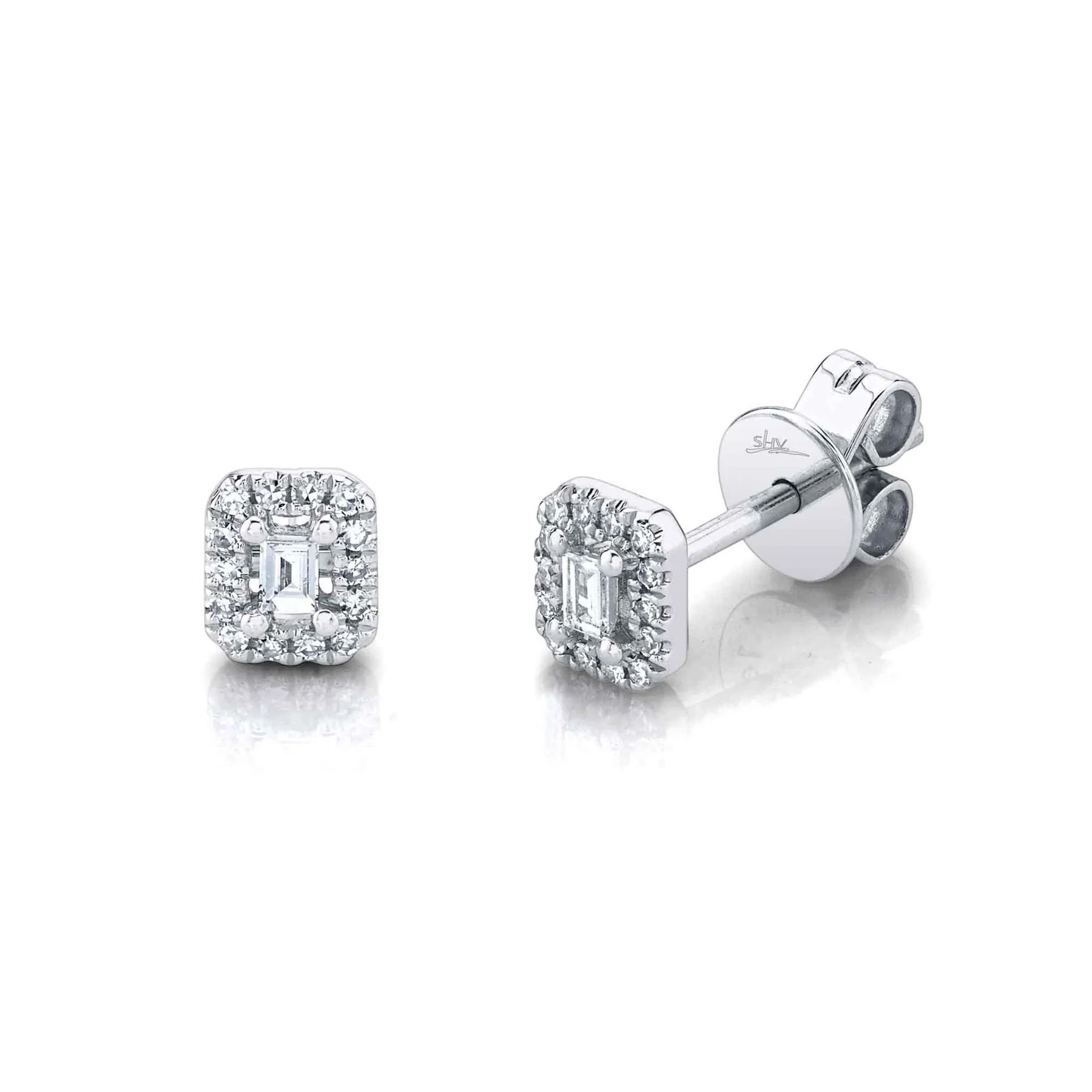 Boucles d'oreilles pour femme en or 14k, 0.12 carat de diamants SI