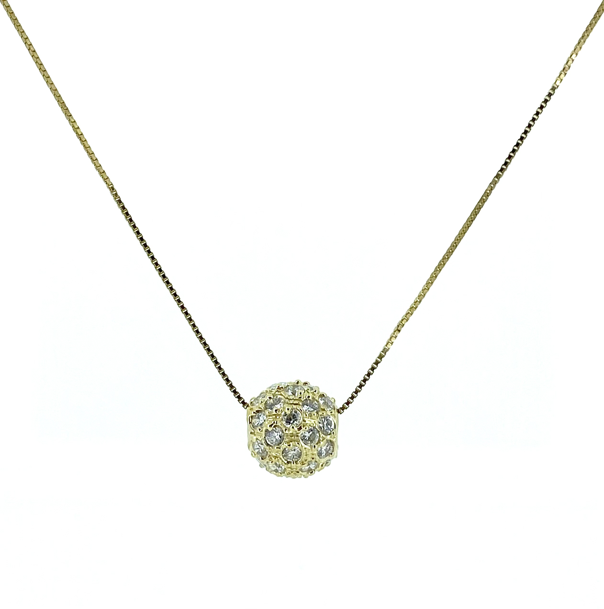 Pendentif pour femme en or 10k, zircons, boule