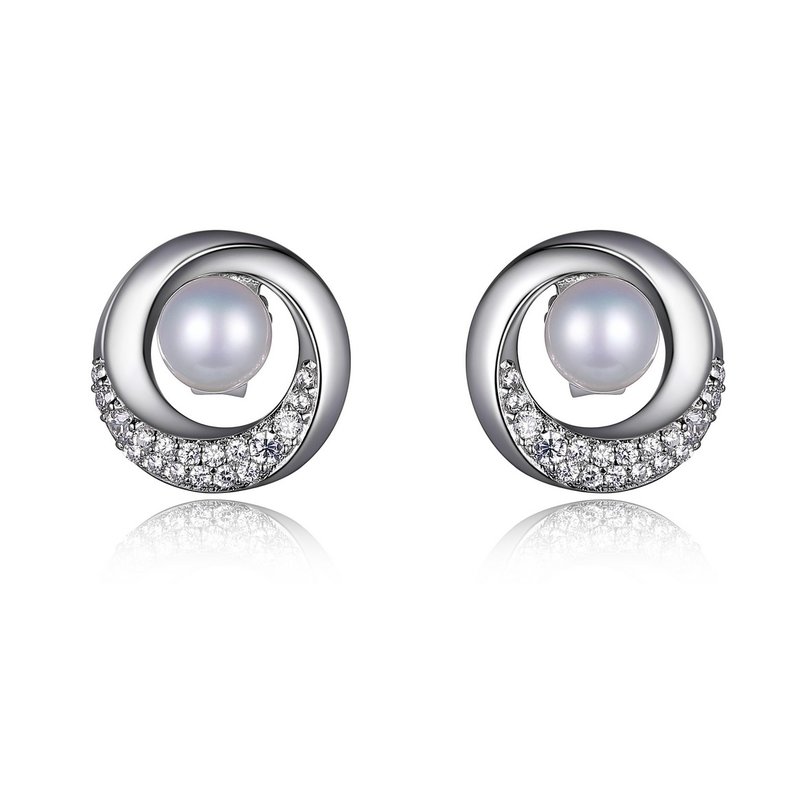 Boucles d'oreilles pour femme en argent 925, zircons, perles