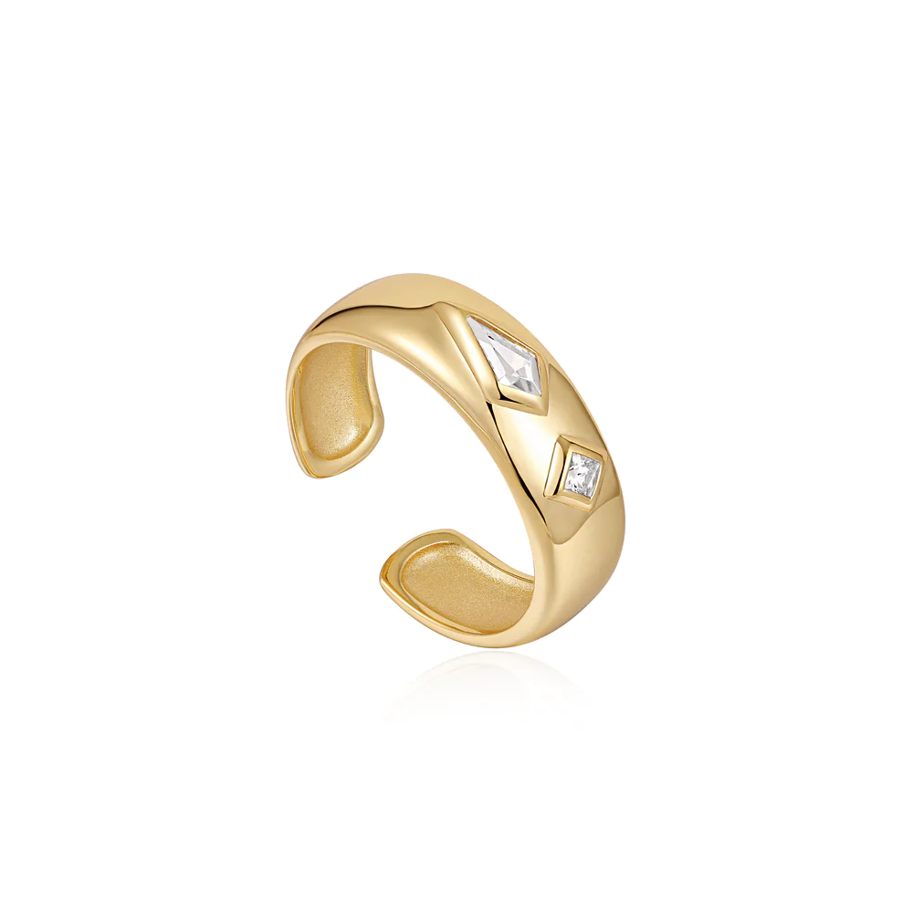 Bague pour femme en argent 925, zircons - R041-02G-W - Ania Haie