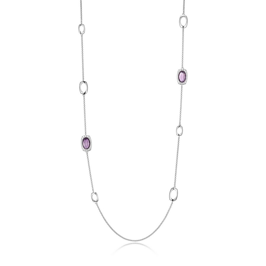 Collier pour femme en argent 925, zircons