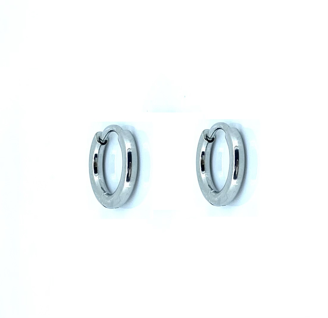 Boucles d'oreillles unies pour femme en stainless