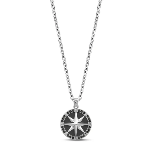 Pendentif pour homme en stainless, cubic zirconium, rose des vents - AS-P204W-22 - Arezzo