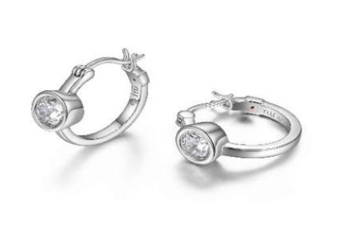 Boucles d'oreilles pour femme en argent 925, zircons, fourchettes