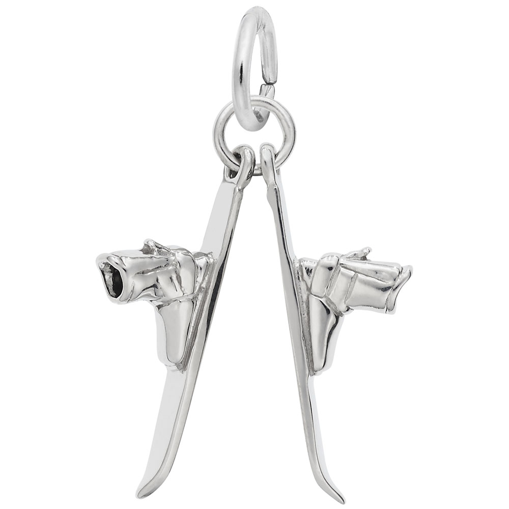 Pendentif en argent 925, ski