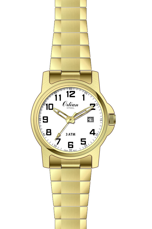 Montre pour femme en stainless, bracelet élastique, 3ATM