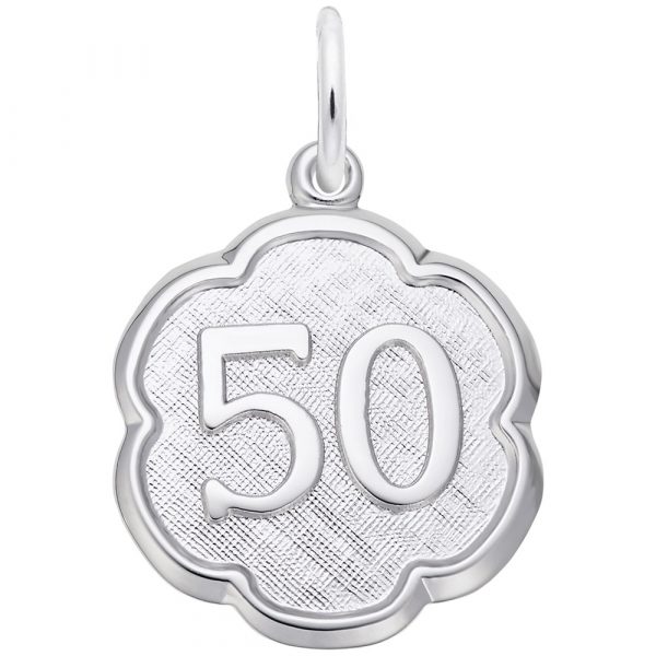 Pendentif en argent 925, numéro 50