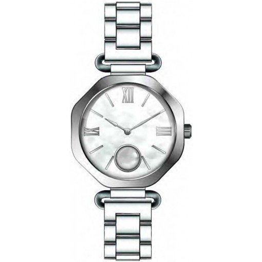Montre pour femme, cadran nacré octogone