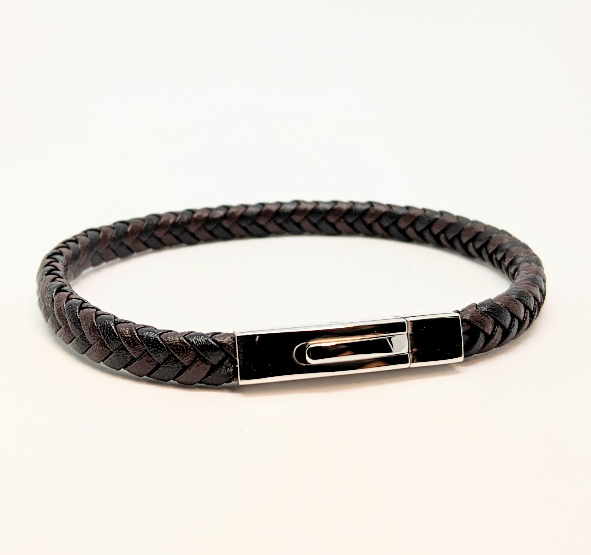 Bracelet stainless et cuir