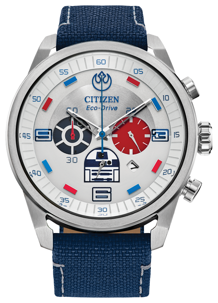 Montre pour homme en stainless, bracelet en tissu Cordura, Eco-Drive, 10ATM, Star Wars, R2-D2 - CA4219-03W - Citizen