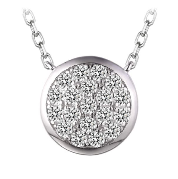 Pendantif pour femme en argent 925, cercle, zircons