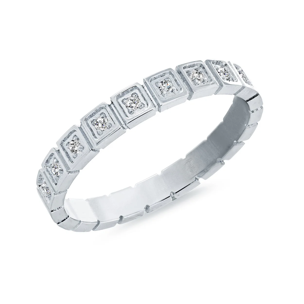 Jonc pour femme en stainless, cubic zirconium - SWR16-7 - Italgem