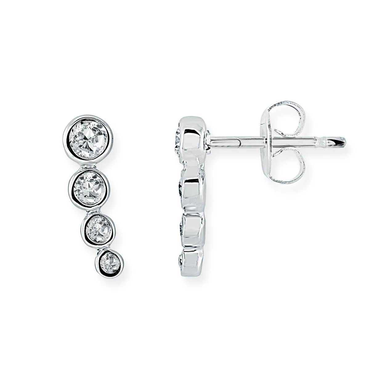 Boucles d'oreilles pour femme en stainless, cubic zirconium