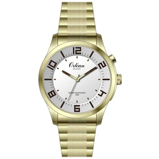 Montre homme stainless, bracelet élastique, glow, 30M