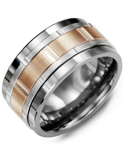 Bague pour homme en or 10k et tungstène